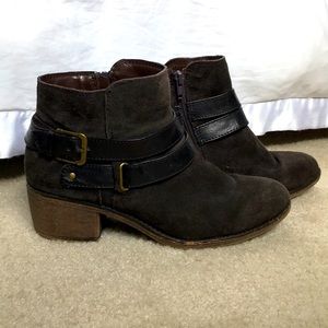 Charcoal gray ankle boots